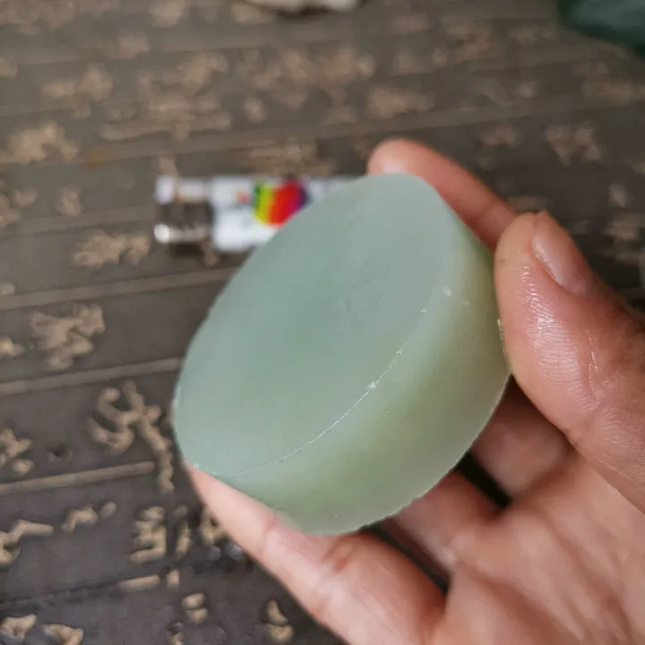 Natural Kunlun Jade Rough Nephrite Raw (124g, 5.4X5.4X1.9cm)