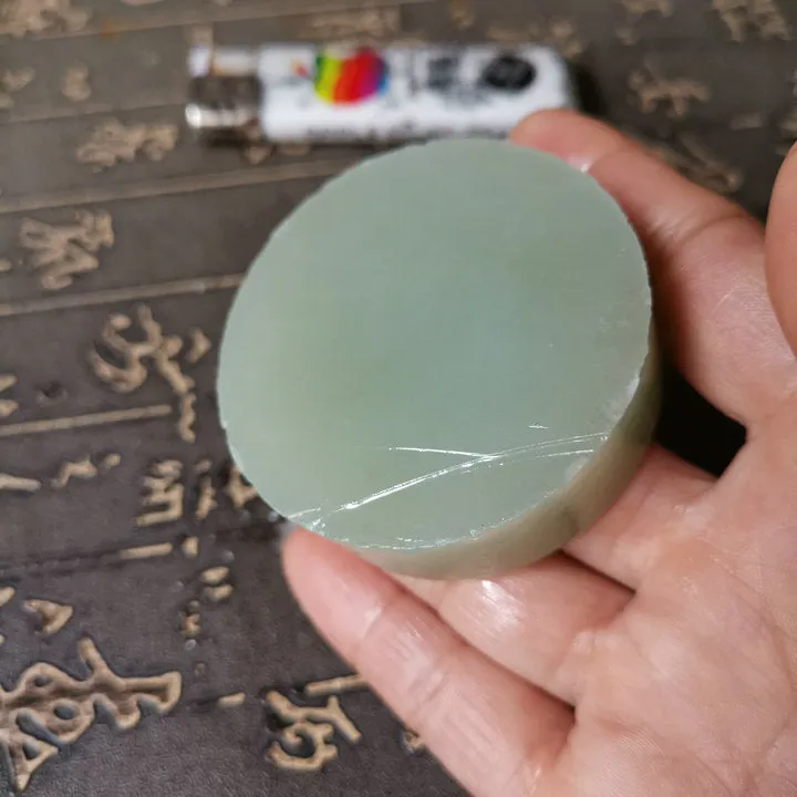 Natural Kunlun Jade Rough Nephrite Raw (124g, 5.4X5.4X1.9cm)