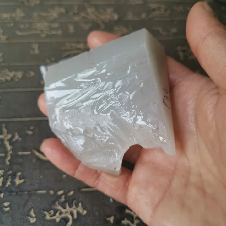 Natural Kunlun Jade Rough Nephrite Raw (129g, 6X6X2cm)