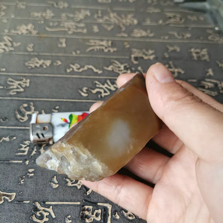 Natural Kunlun Jade Rough Nephrite Raw (150g, 8X3.5X2.8cm)