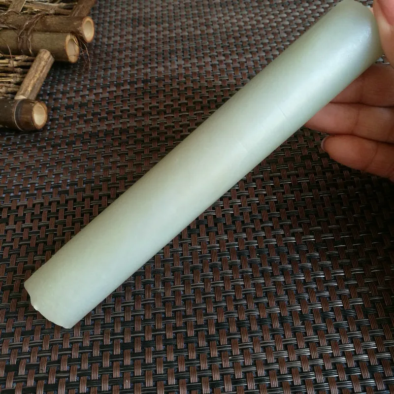 Natural Kunlun Jade Rough Nephrite Raw (15.5X2.5cm)