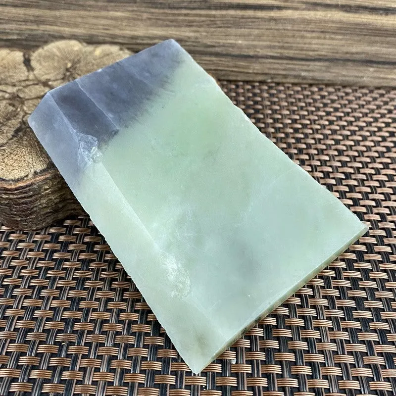 Natural Kunlun Jade Rough Nephrite Raw (195g,12X8X1.0cm)