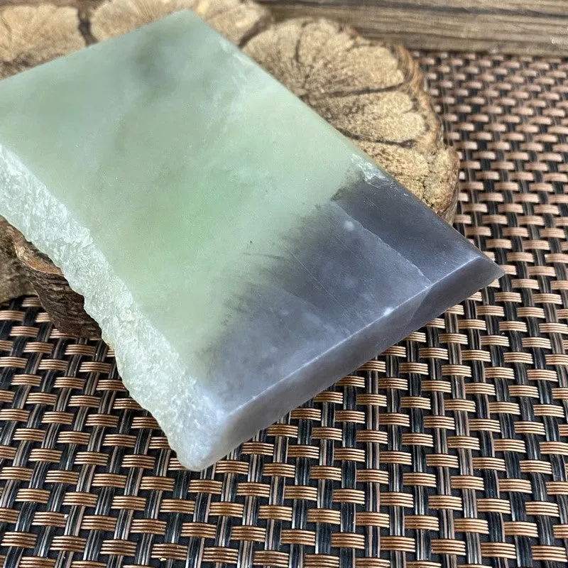 Natural Kunlun Jade Rough Nephrite Raw (195g,12X8X1.0cm)