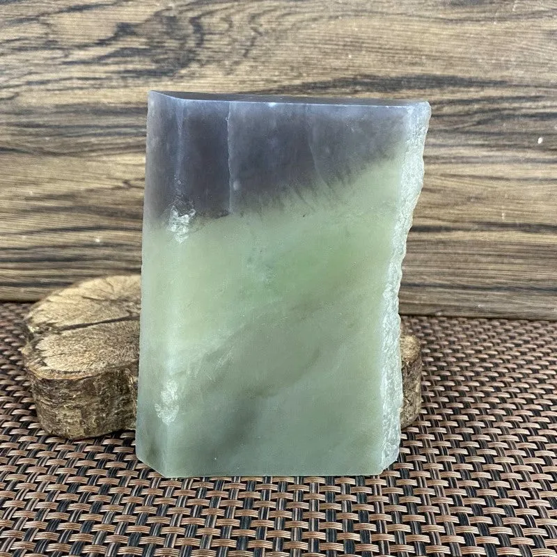 Natural Kunlun Jade Rough Nephrite Raw (195g,12X8X1.0cm)