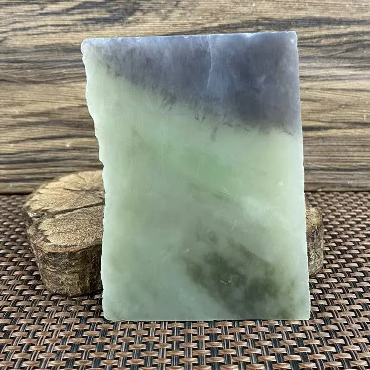 Natural Kunlun Jade Rough Nephrite Raw (195g,12X8X1.0cm)