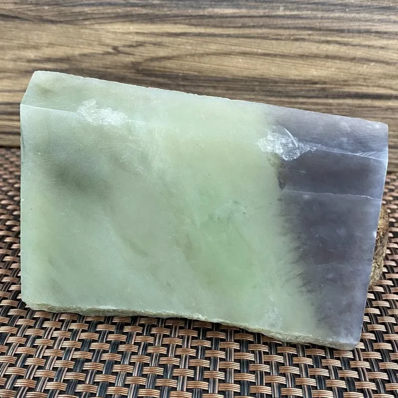 Natural Kunlun Jade Rough Nephrite Raw (195g,12X8X1.0cm)