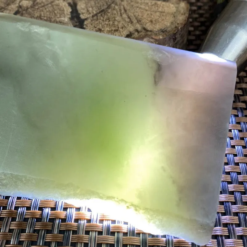Natural Kunlun Jade Rough Nephrite Raw (195g,12X8X1.0cm)