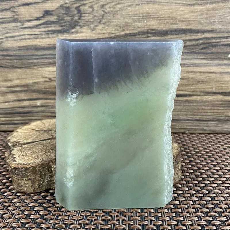 Natural Kunlun Jade Rough Nephrite Raw (195g,12X8X1.0cm)