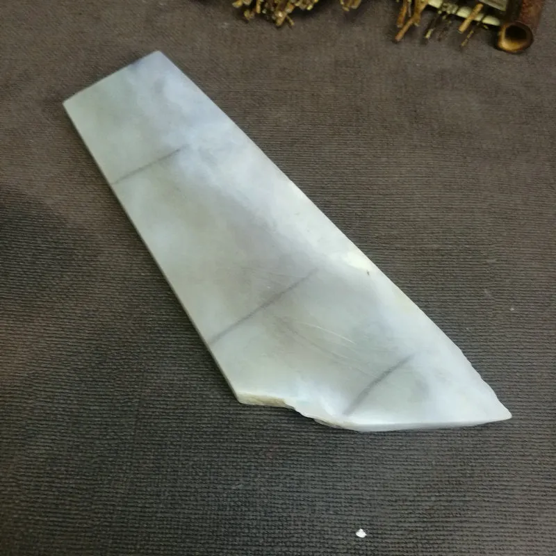 Natural Kunlun Jade Rough Nephrite Raw (208g,16.5X6.5X0.95cm)