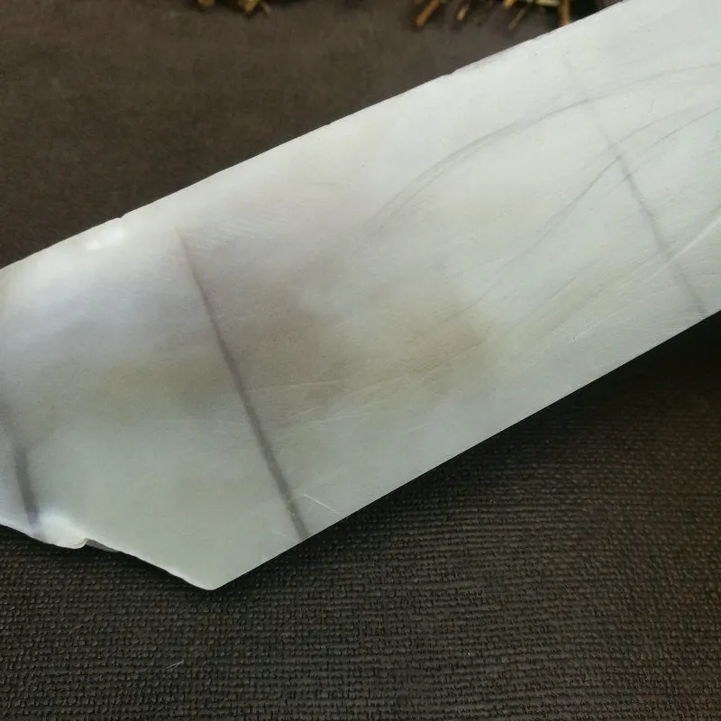 Natural Kunlun Jade Rough Nephrite Raw (208g,16.5X6.5X0.95cm)
