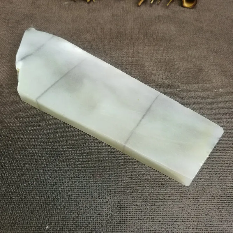 Natural Kunlun Jade Rough Nephrite Raw (208g,16.5X6.5X0.95cm)