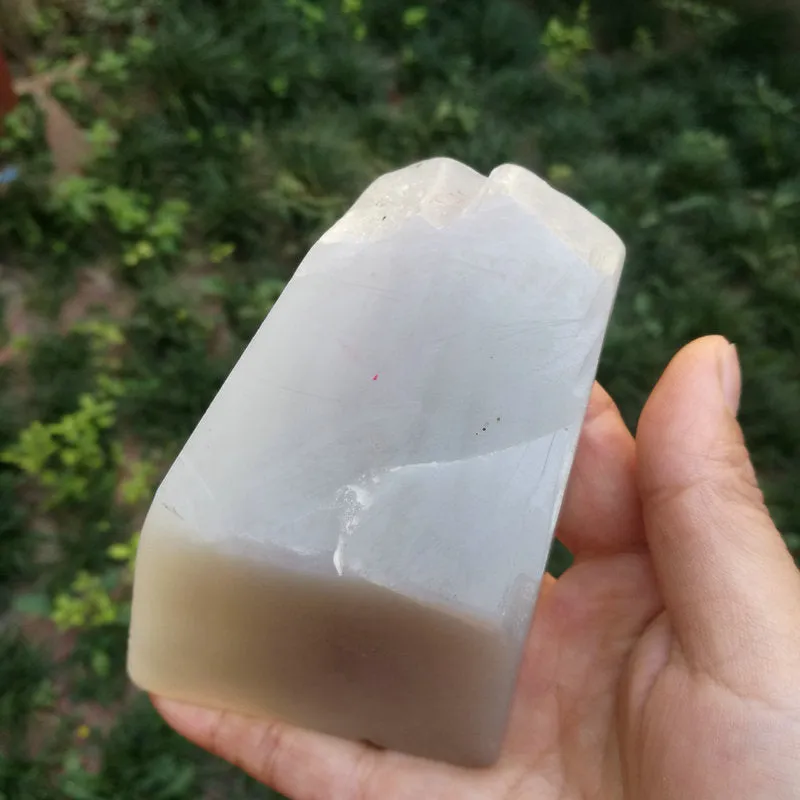 Natural Kunlun Jade Rough Nephrite Raw (357g, 10X5.5x3.3cm)