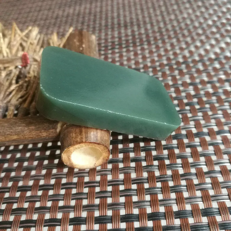 Natural Kunlun Jade Rough Nephrite Raw (37g, 5X3X0.8cm)