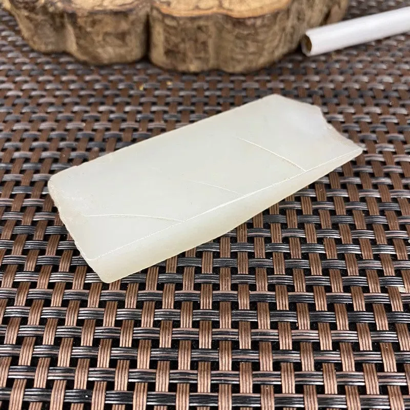 Natural Kunlun Jade Rough Nephrite Raw (48g,6.8X2.8X1.0cm)