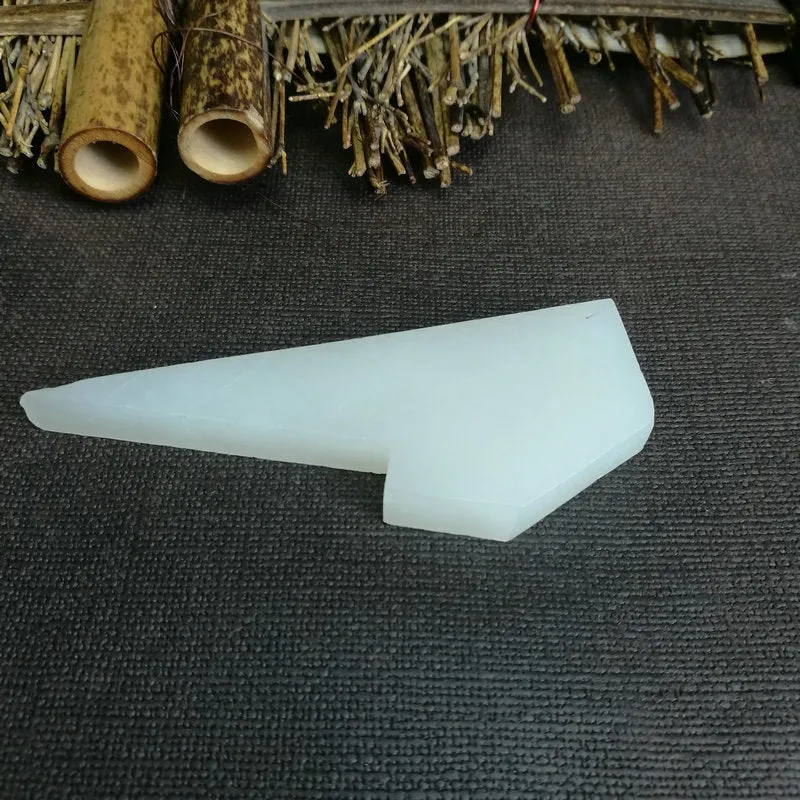 Natural Kunlun Jade Rough Nephrite Raw (50g,9X3.5X0.8cm)