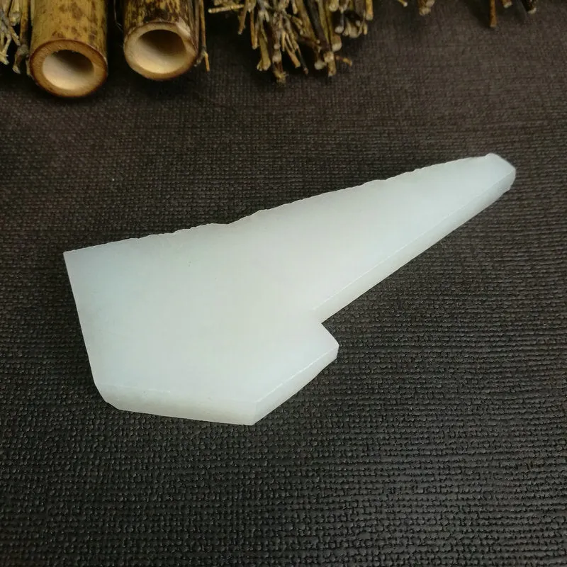 Natural Kunlun Jade Rough Nephrite Raw (50g,9X3.5X0.8cm)