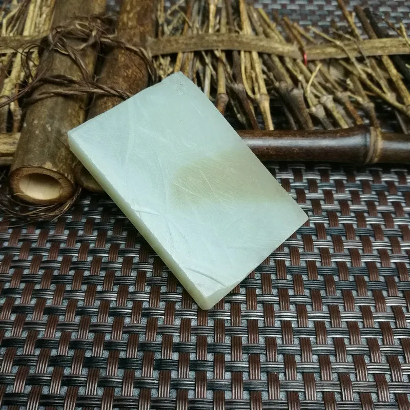 Natural Kunlun Jade Rough Nephrite Raw (53g,5.3X3.6X1cm)