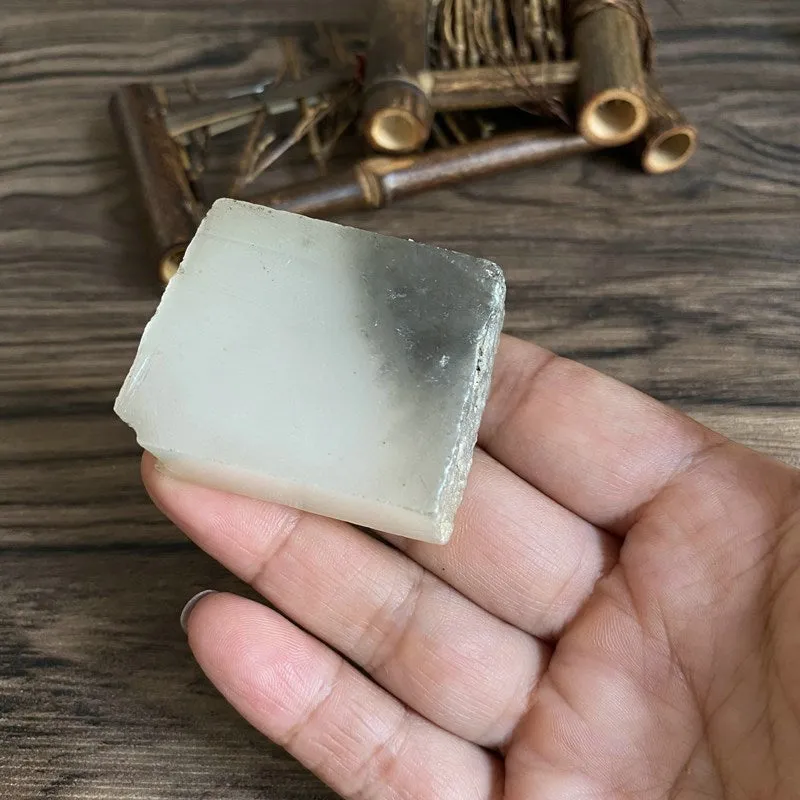 Natural Kunlun Jade Rough Nephrite Raw (59g,3.7X3.9X1.3cm)