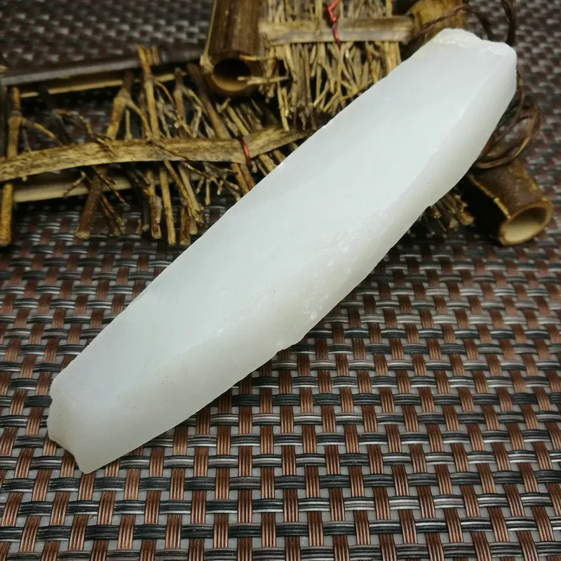 Natural Kunlun Jade Rough Nephrite Raw (80g,11X2.2X1.3cm)