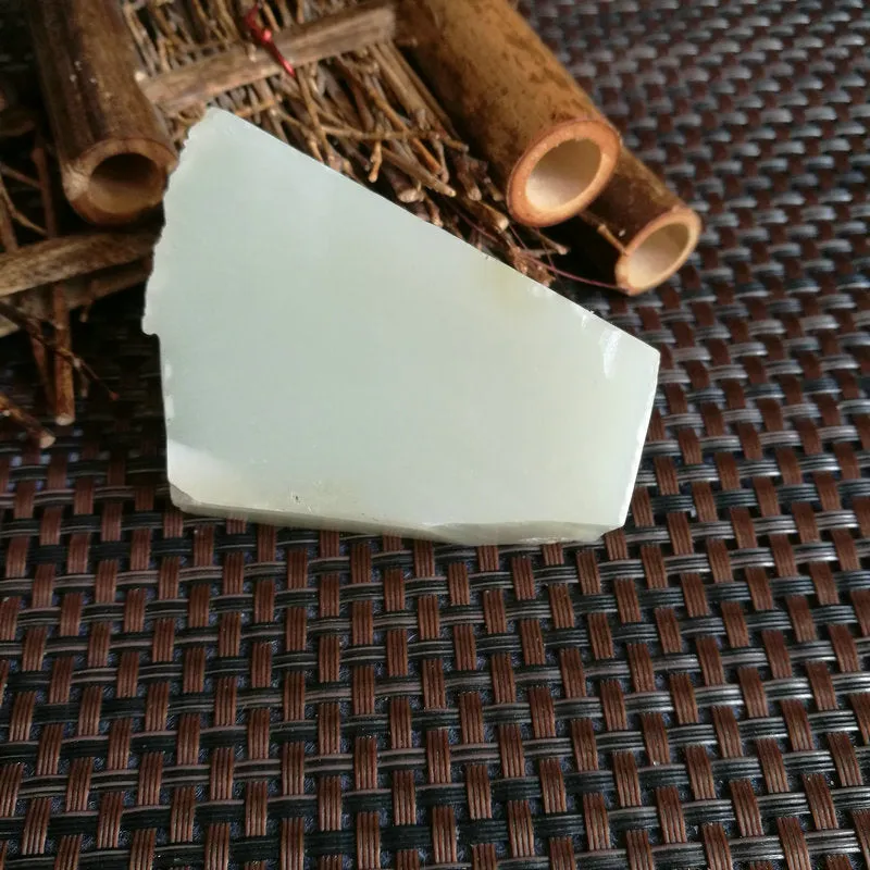 Natural Kunlun Jade Rough Nephrite Raw (84g,6X5X1.5cm)