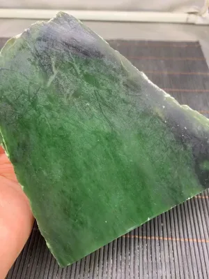 Natural Siberian Jade Rough Nephrite Raw (1078g, 15.5X15X3.2cm)