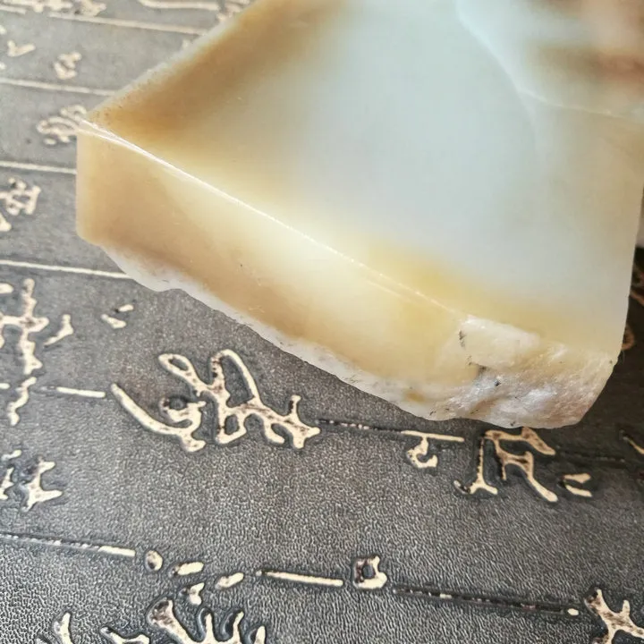 Natural Siberian Jade Rough Nephrite Raw (403g, 14.5X7.5X2.5cm)