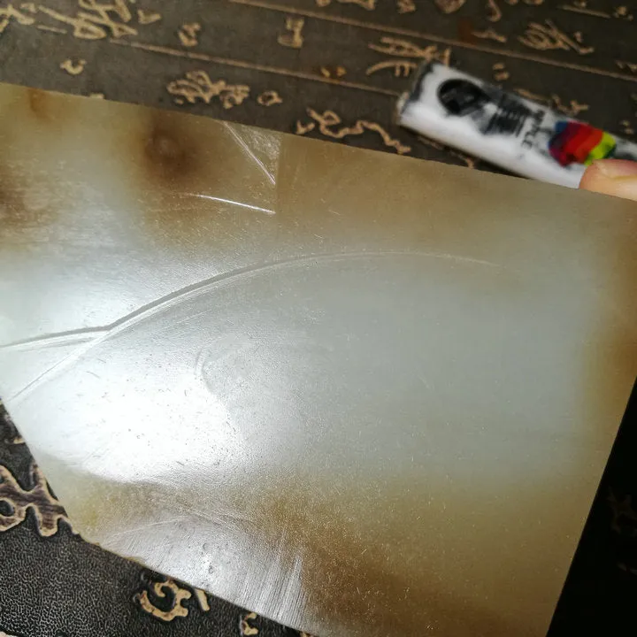 Natural Siberian Jade Rough Nephrite Raw (403g, 14.5X7.5X2.5cm)