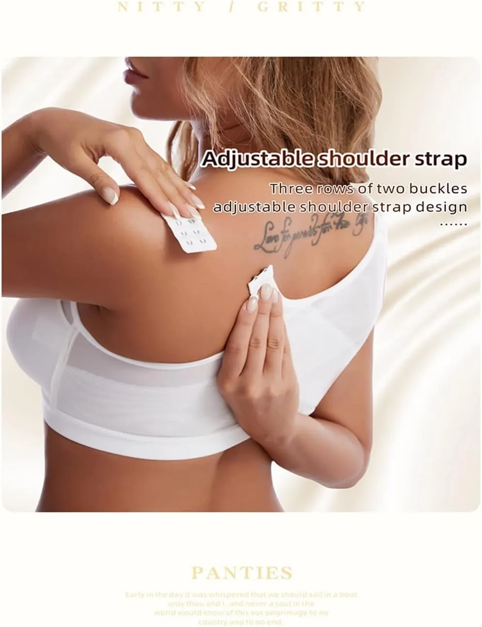 NEW Front Closure Posture Corrector Lift Up Bra Women Push Up Cross Back Underwear Shockproof Sports Support Fitness Vest Bras, White, Sz 5XL, Fits like 2X/3XL