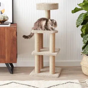 New in box! Amazon Basics Large Cat Condo Tree Tower with Scratching Post - 18 x 18 x 46 Inches, Beige, L