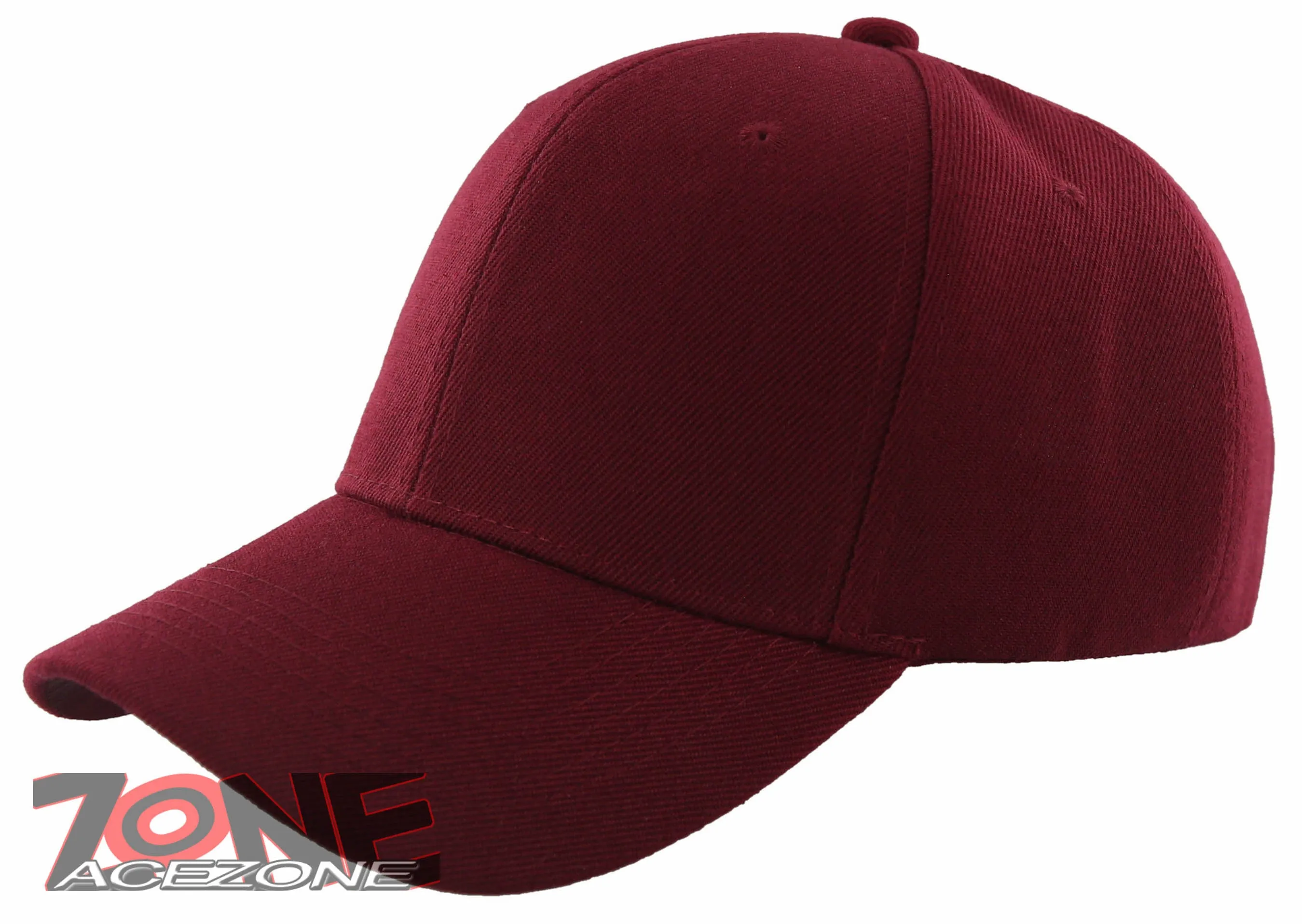 NEW! PLAIN SOLID ADJUSTABLE BASEBALL CAP HAT BURGUNDY