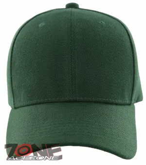 NEW! PLAIN SOLID ADJUSTABLE BASEBALL CAP HAT GREEN