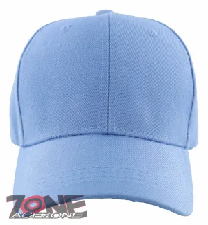 NEW! PLAIN SOLID ADJUSTABLE BASEBALL CAP HAT SKY BLUE