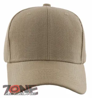 NEW! PLAIN SOLID ADJUSTABLE BASEBALL CAP HAT TAN