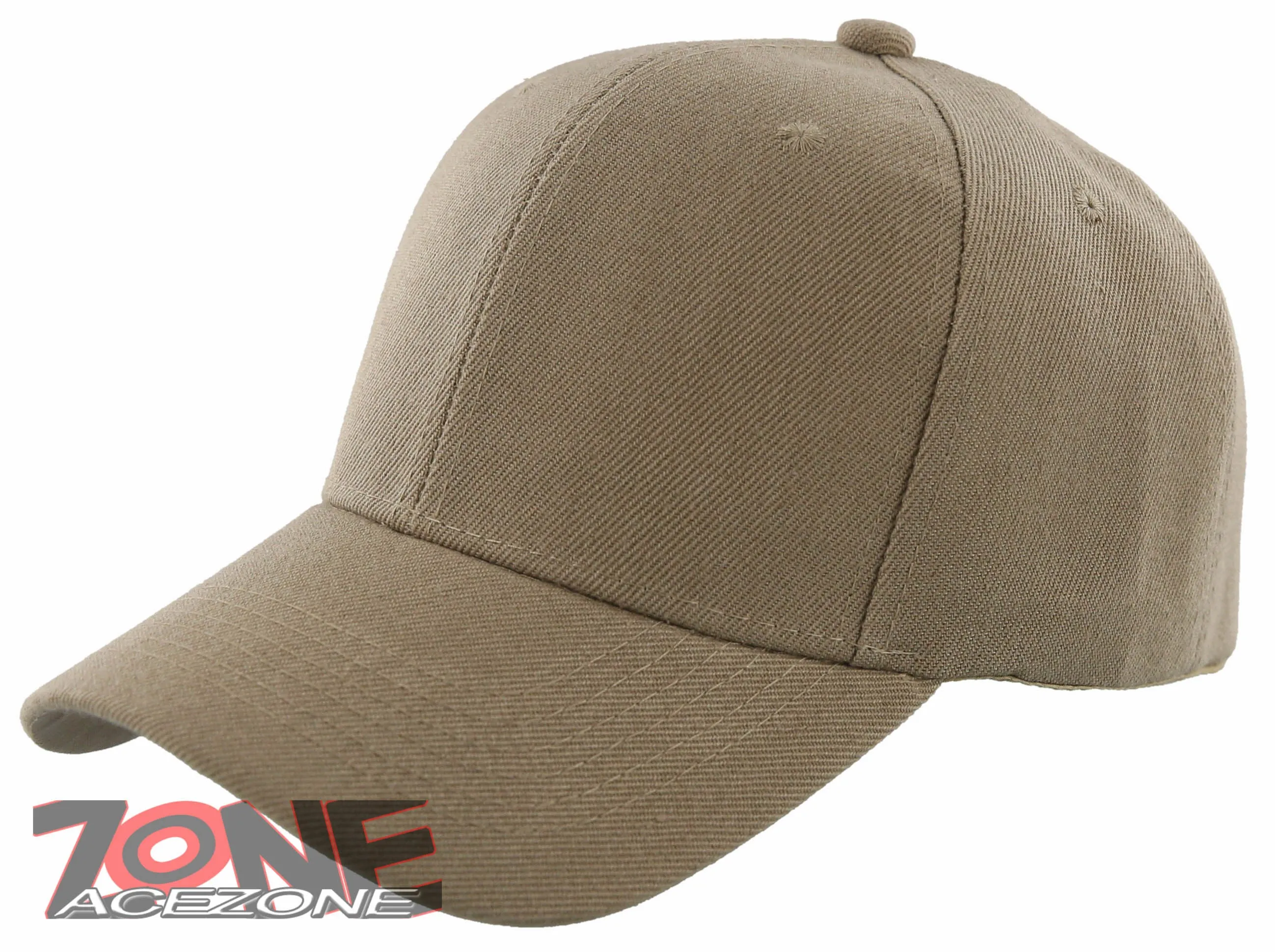 NEW! PLAIN SOLID ADJUSTABLE BASEBALL CAP HAT TAN