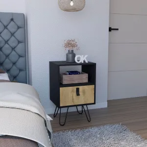 Nightstand Bedside Table Furniture 24" h Sleek Design with Hairpin