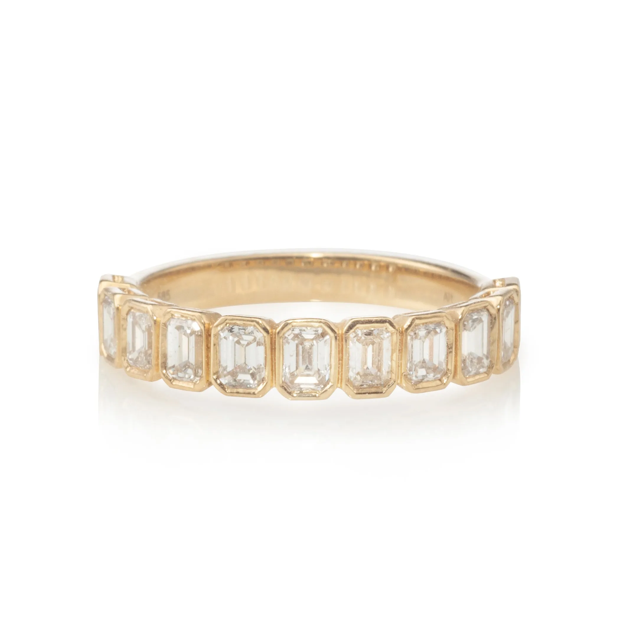 Noémie Petite Emerald Cut Half Eternity Band