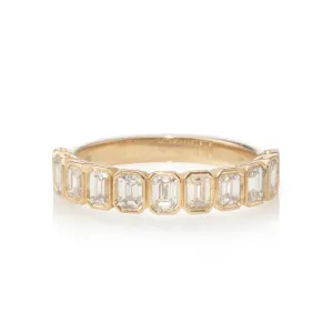 Noémie Petite Emerald Cut Half Eternity Band