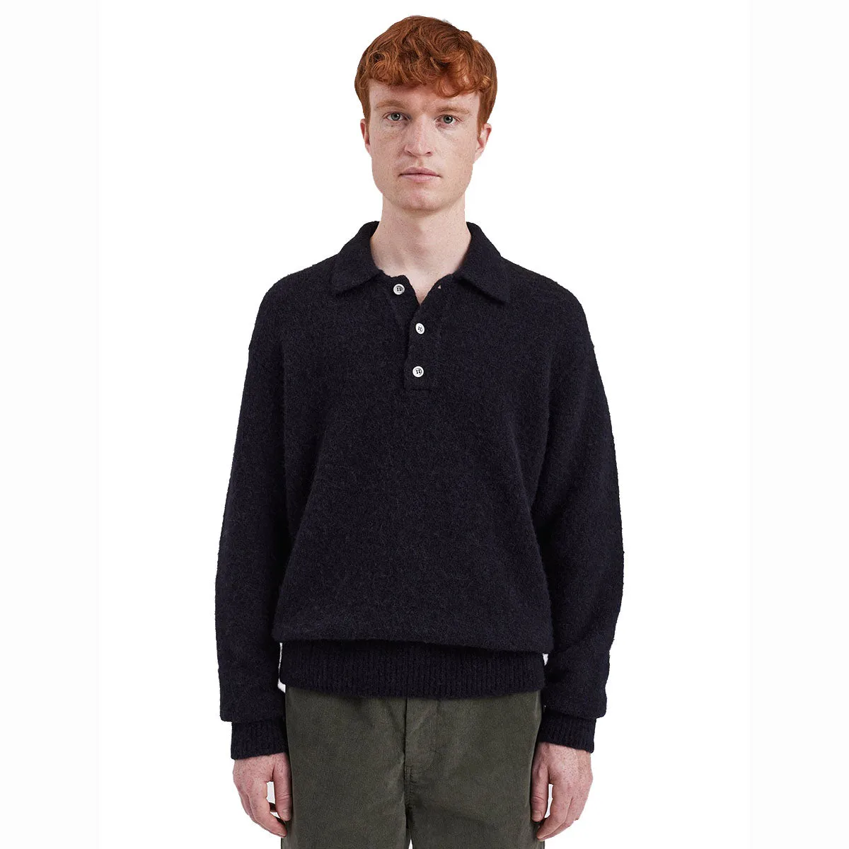 Norse Projects Rasmus Relaxed Brushed Polo Black