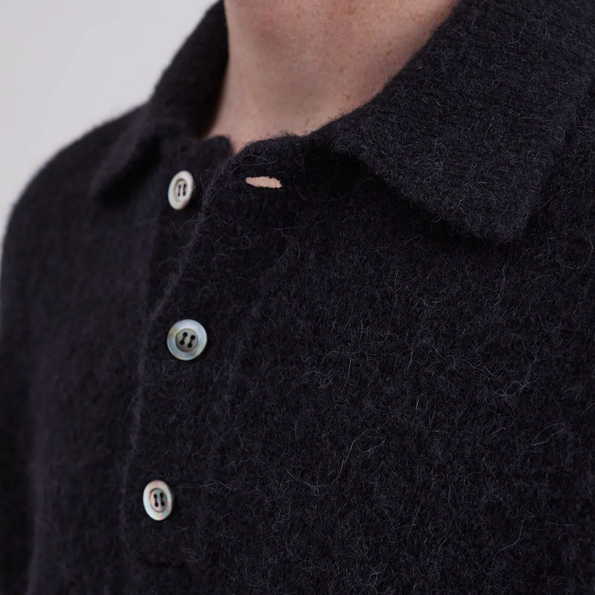 Norse Projects Rasmus Relaxed Brushed Polo Black
