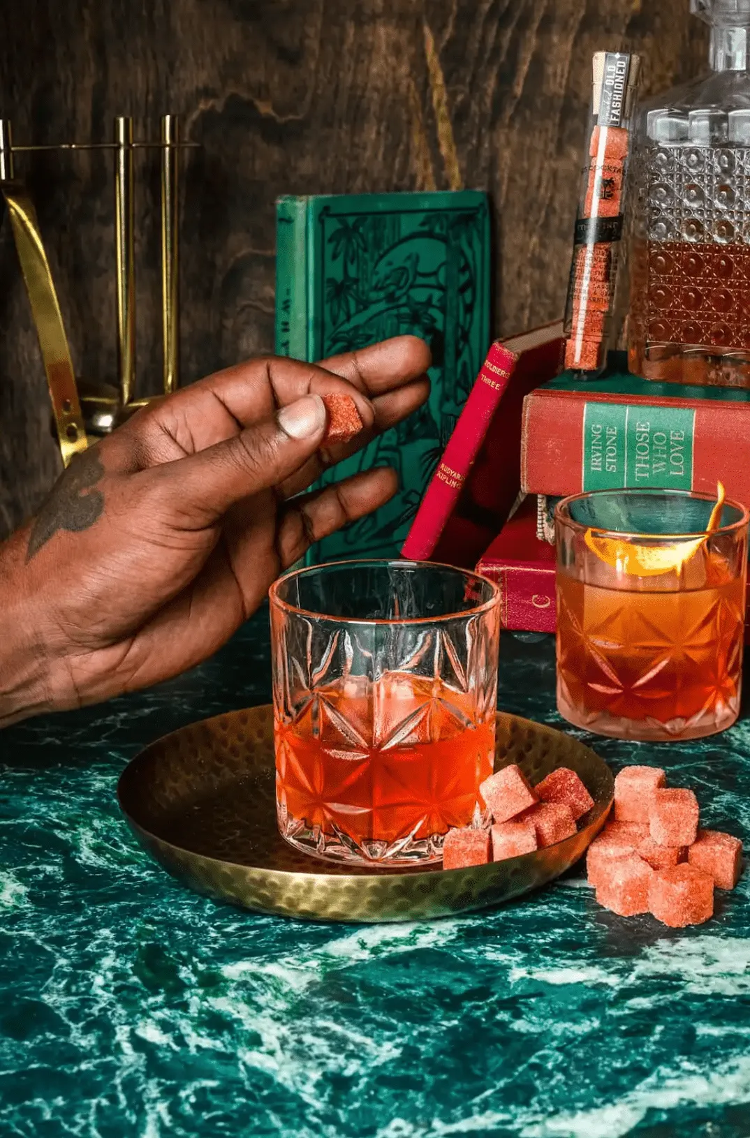 Old Fashioned Bitters Infused Cocktail Cubes