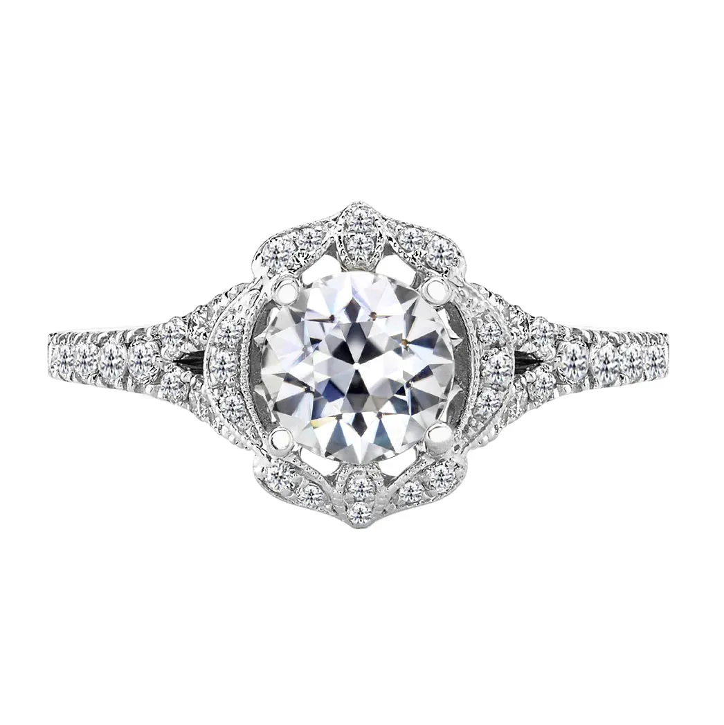 Old Fashioned Earth Mined Diamond Engagement Ring