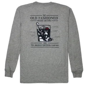 Old Fashioned Greeting Long Sleeve Tee: Heather Grey