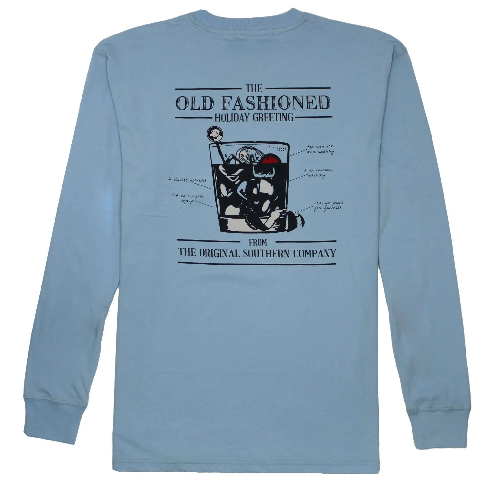 Old Fashioned Greeting Long Sleeve Tee: Oxford Blue