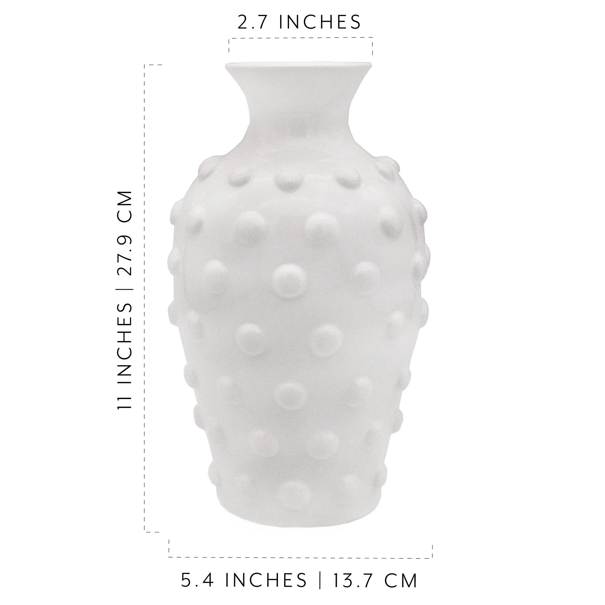 Old-Fashioned White Hobnail Vase
