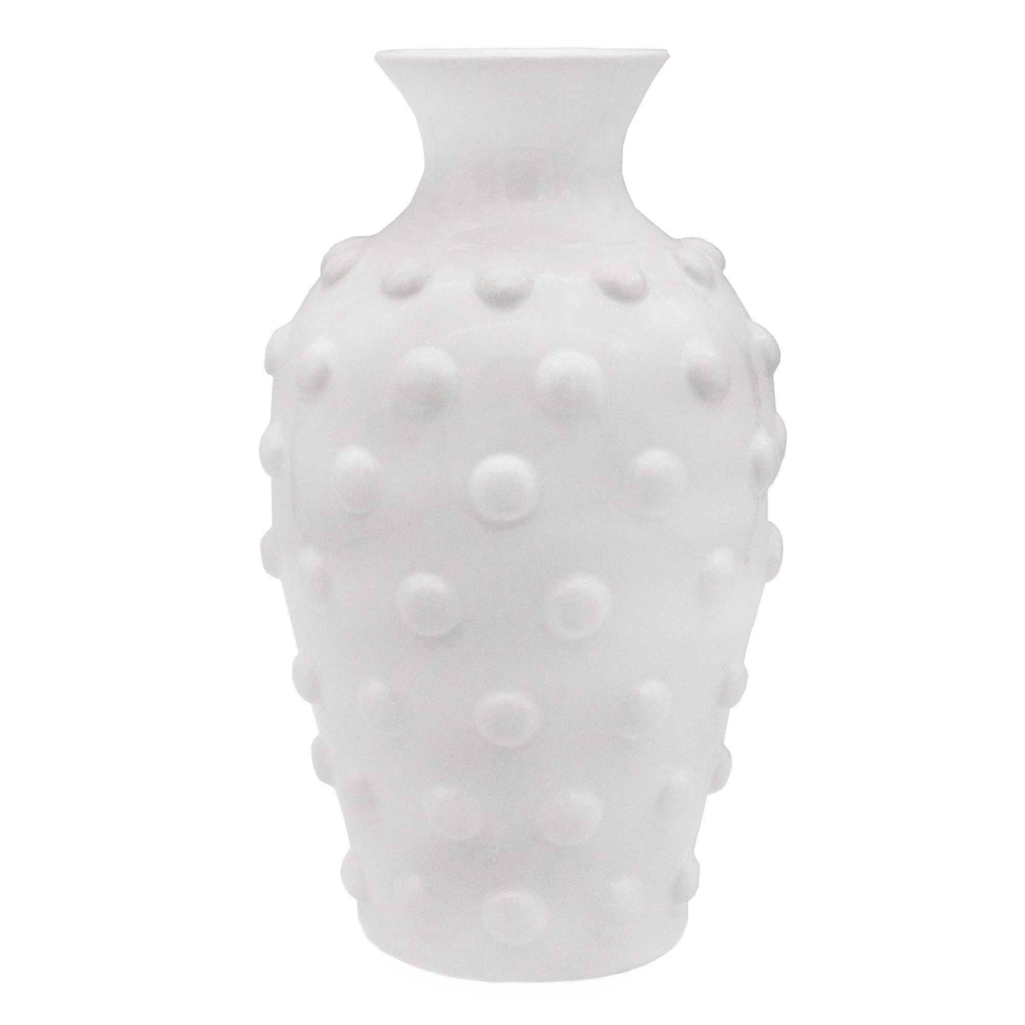 Old-Fashioned White Hobnail Vase