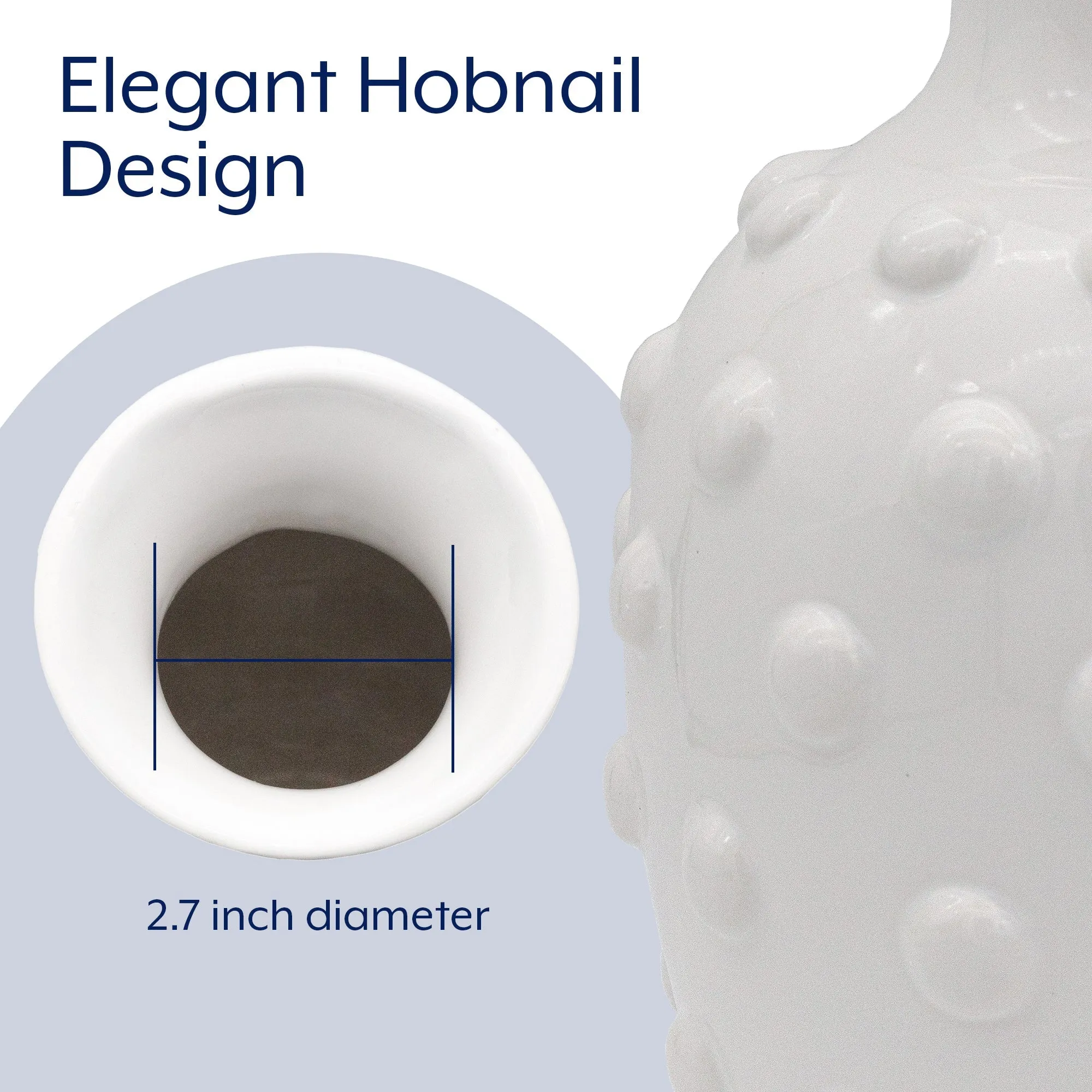 Old-Fashioned White Hobnail Vase