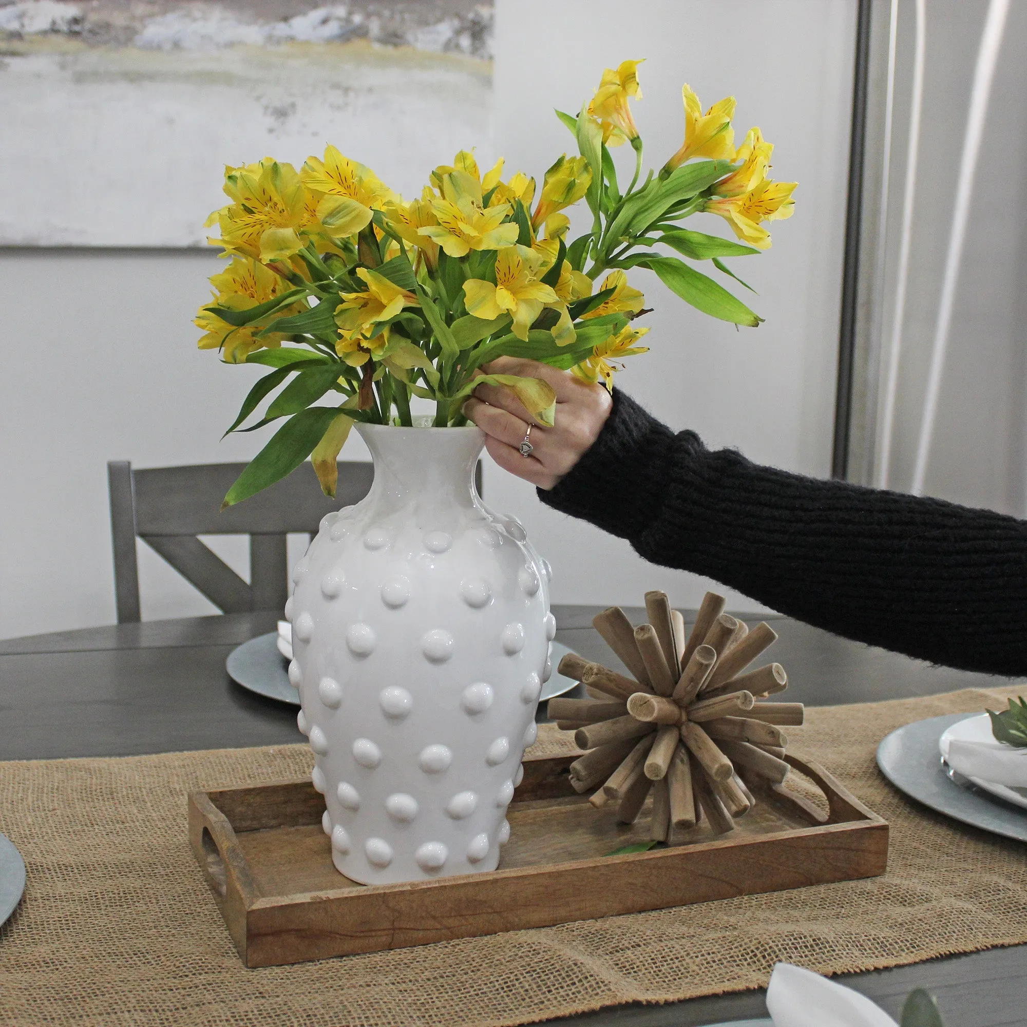 Old-Fashioned White Hobnail Vase