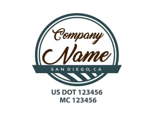 Old School Style Company Name Truck Decal USDOT, 2 Pack