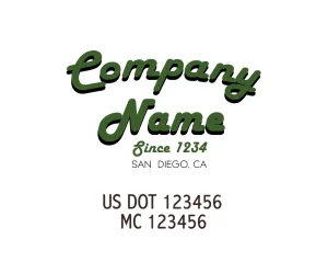 Old School Style Company Name Truck Decal USDOT, 2 Pack
