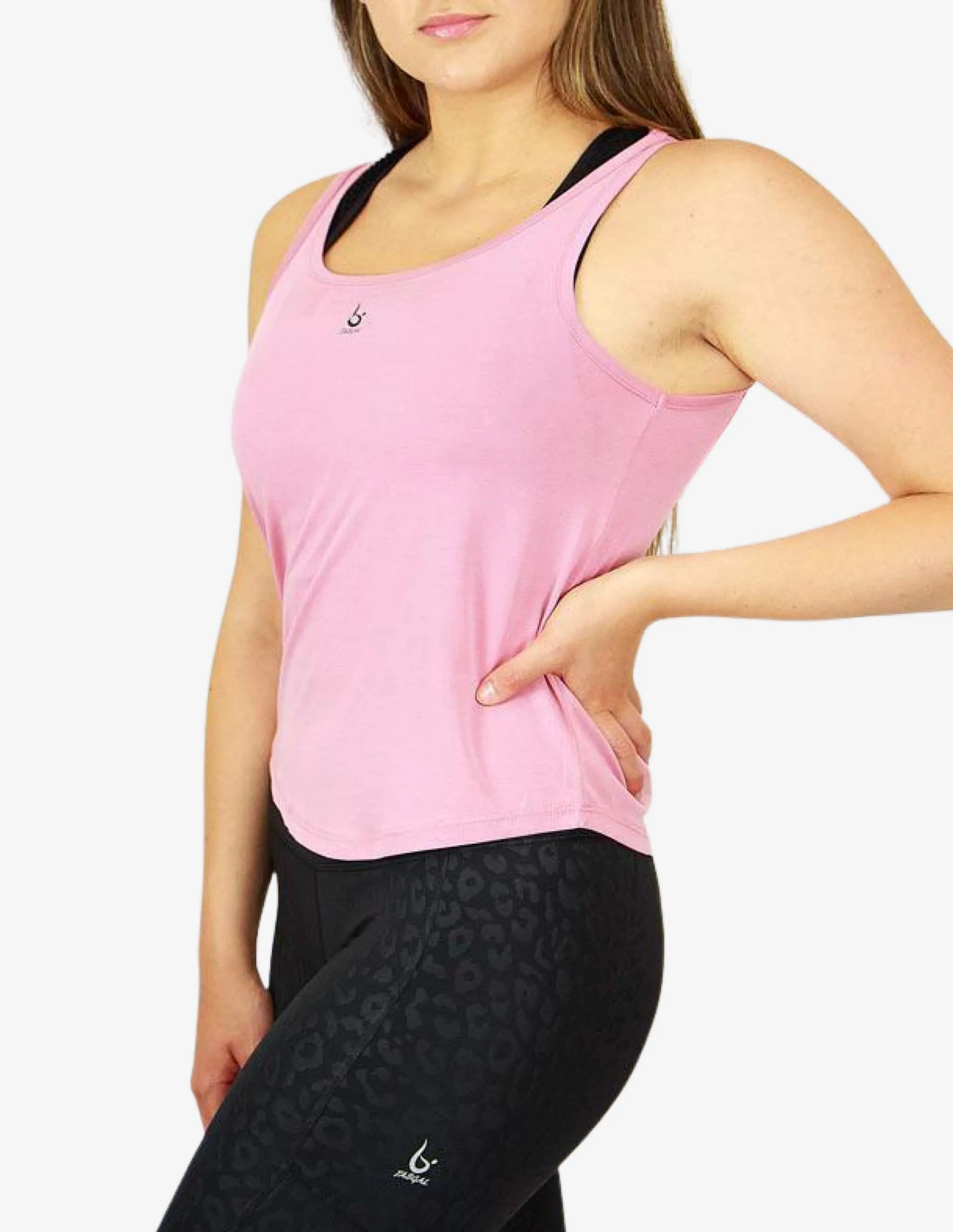 Open Back Tank Pink